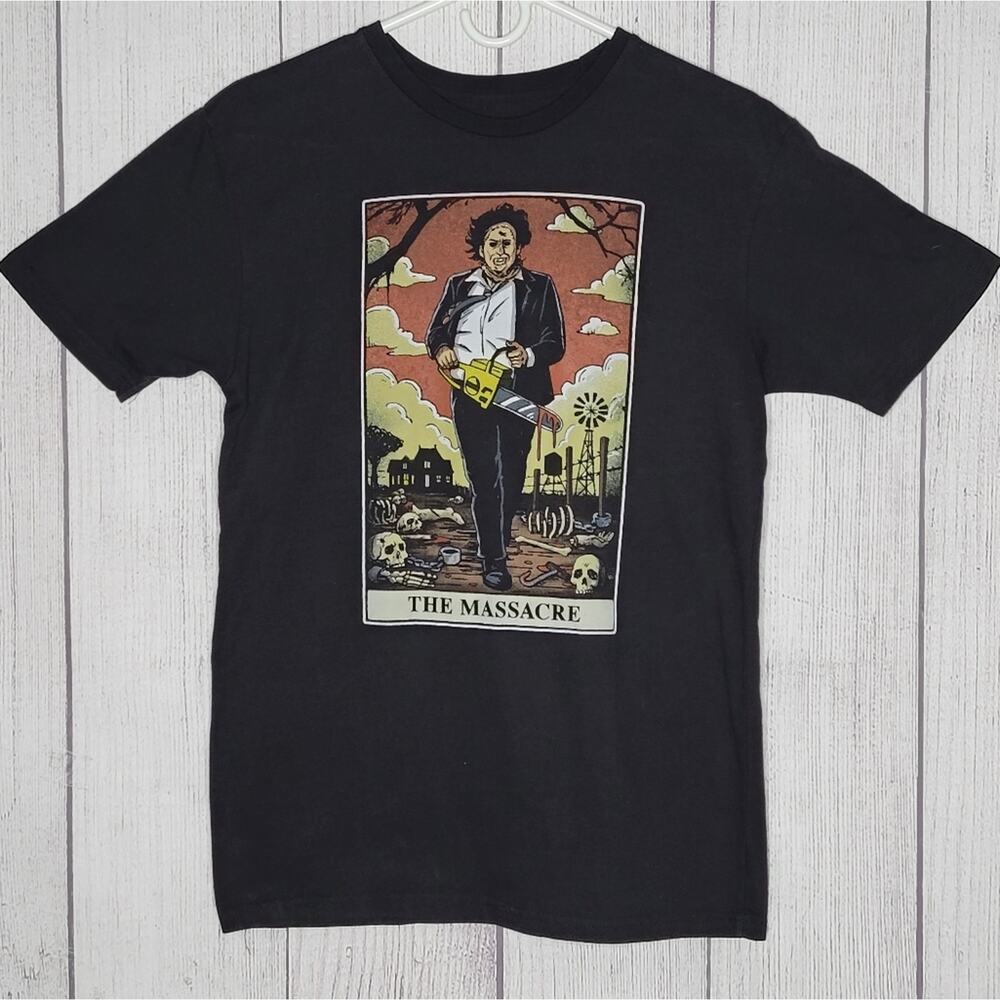 Texas Chainsaw Massacre Tarot Card T-Shirt, size Medium